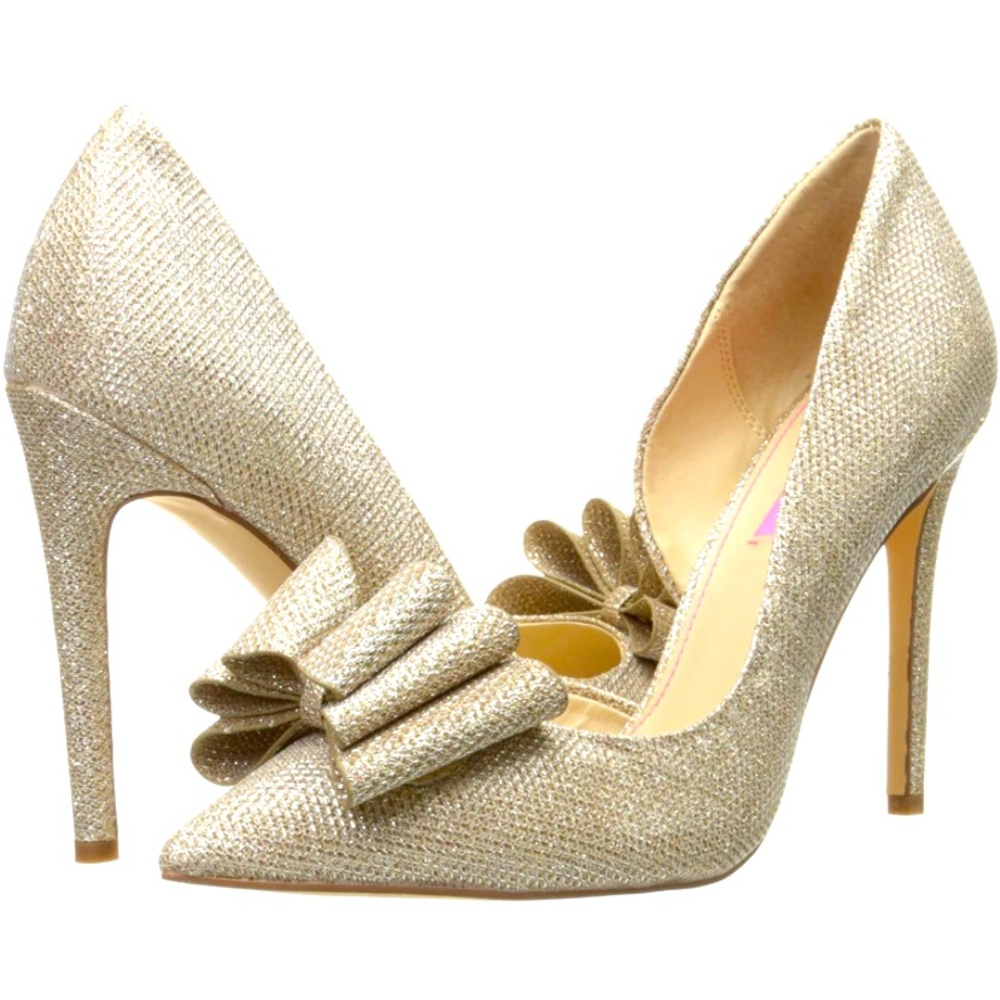 BNIB Betsey Johnson Gold Stilleto Heels